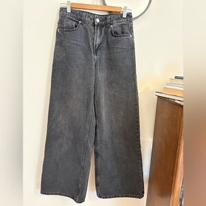 H&M Divided Charcoal Wide Leg Jeans Size 2